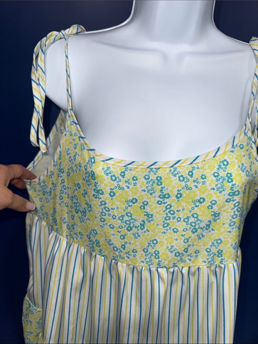 Boho Western Yellow Floral Tiered Dress – Size Small - Picture 7 of 13